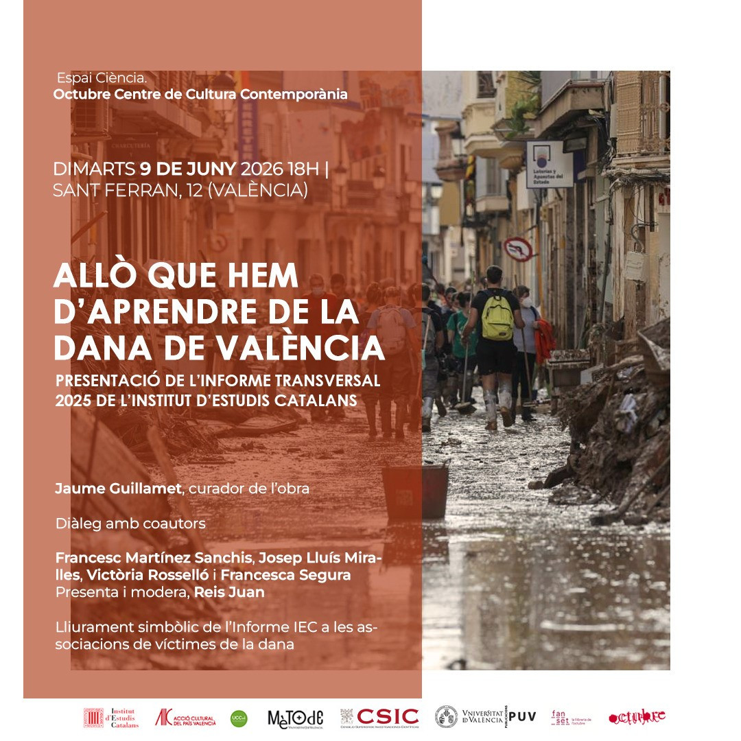 Presentació del llibre "Allò que hem d'aprendre de la Dana de València" a Octubre Centre de Cultura Contemporània