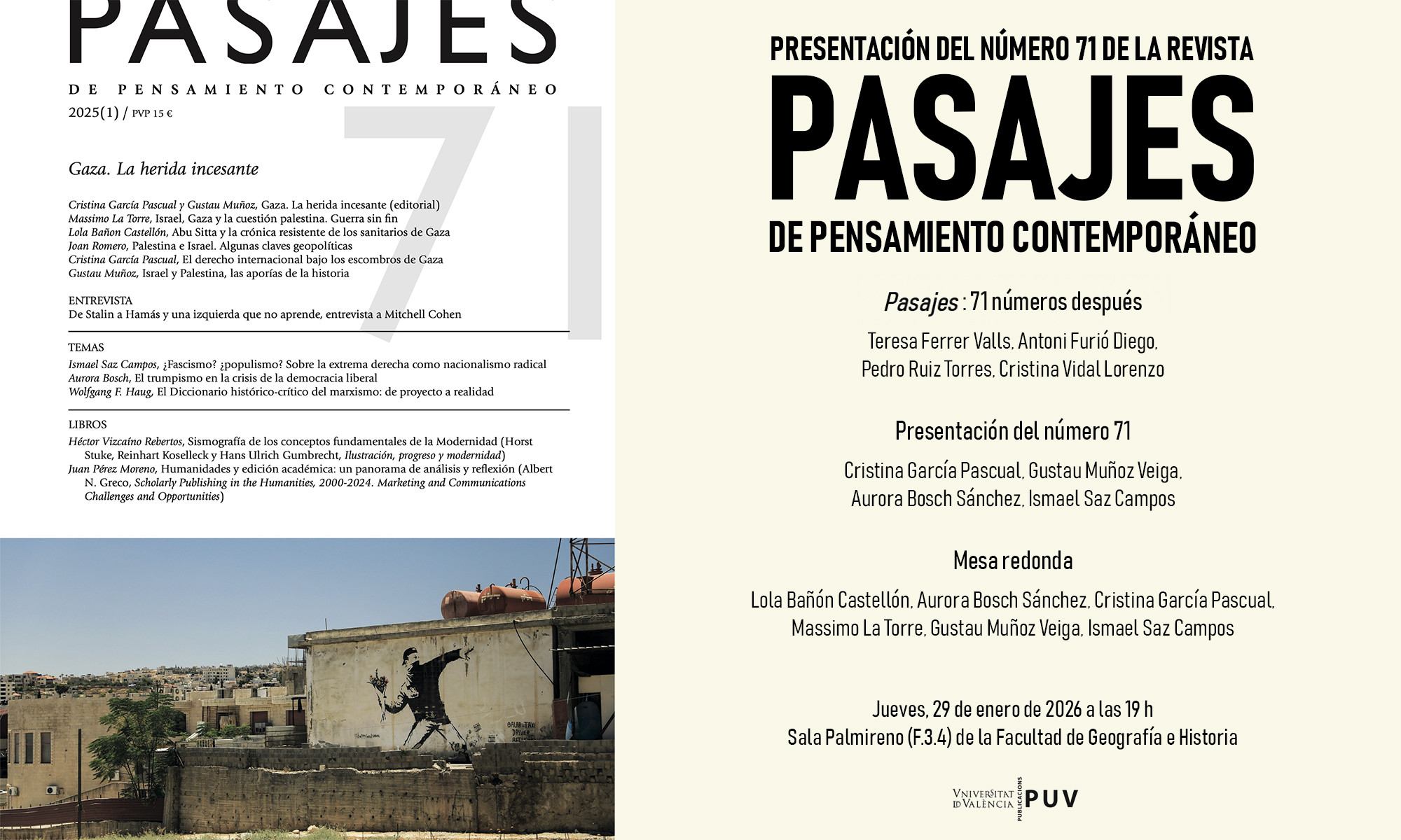 Presentació revista Pasajes 71