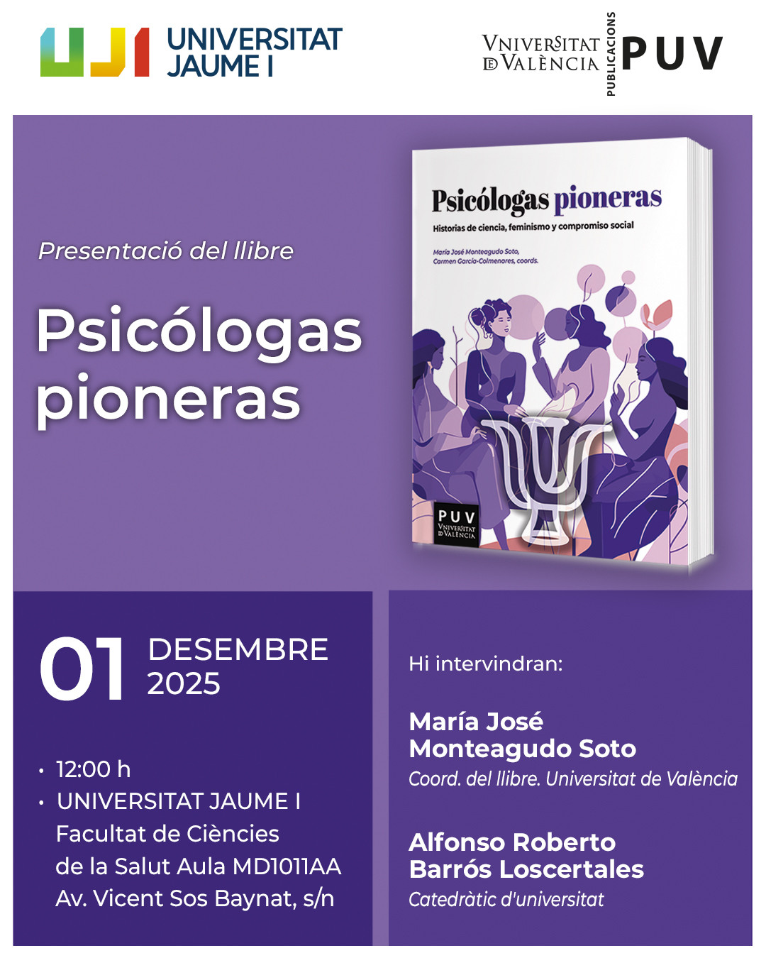 Presentació del llibre: "Psicólogas pioneras"