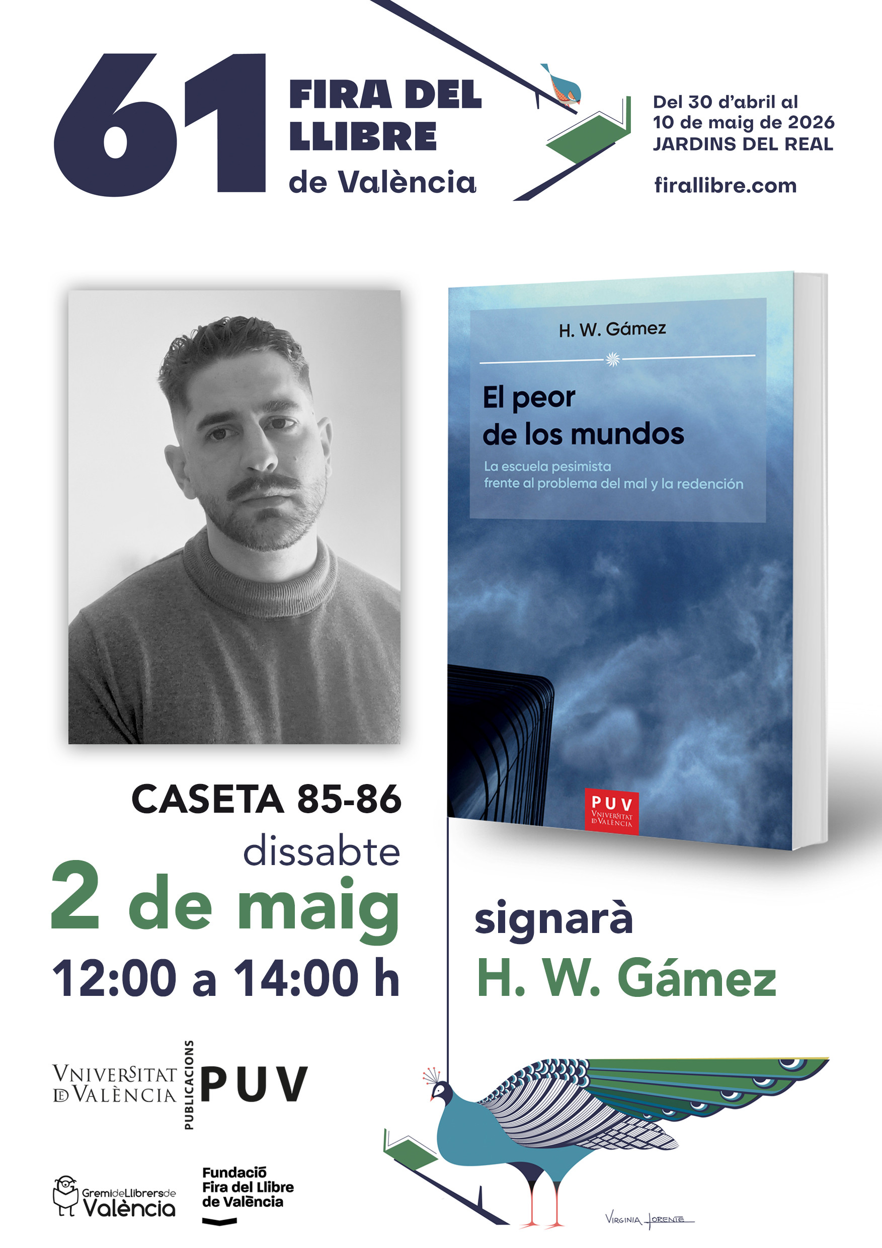 Signatura del llibre "El peor de los mundos" a la 61a Fira del Llibre de València