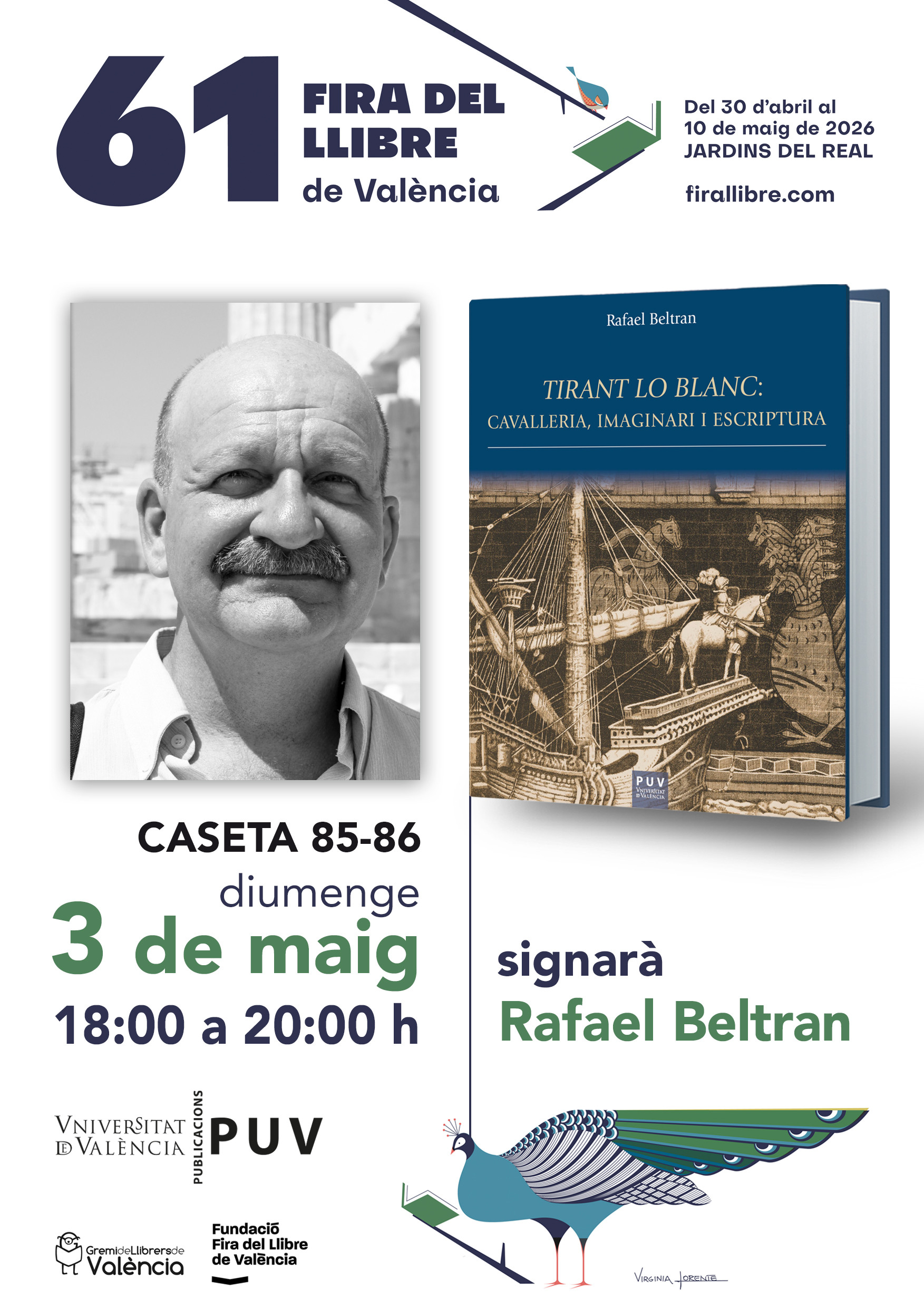 Signatura del llibre "Tirant lo Blanc: cavalleria, imaginari i escriptura" a la 61a Fira del Llibre de València
