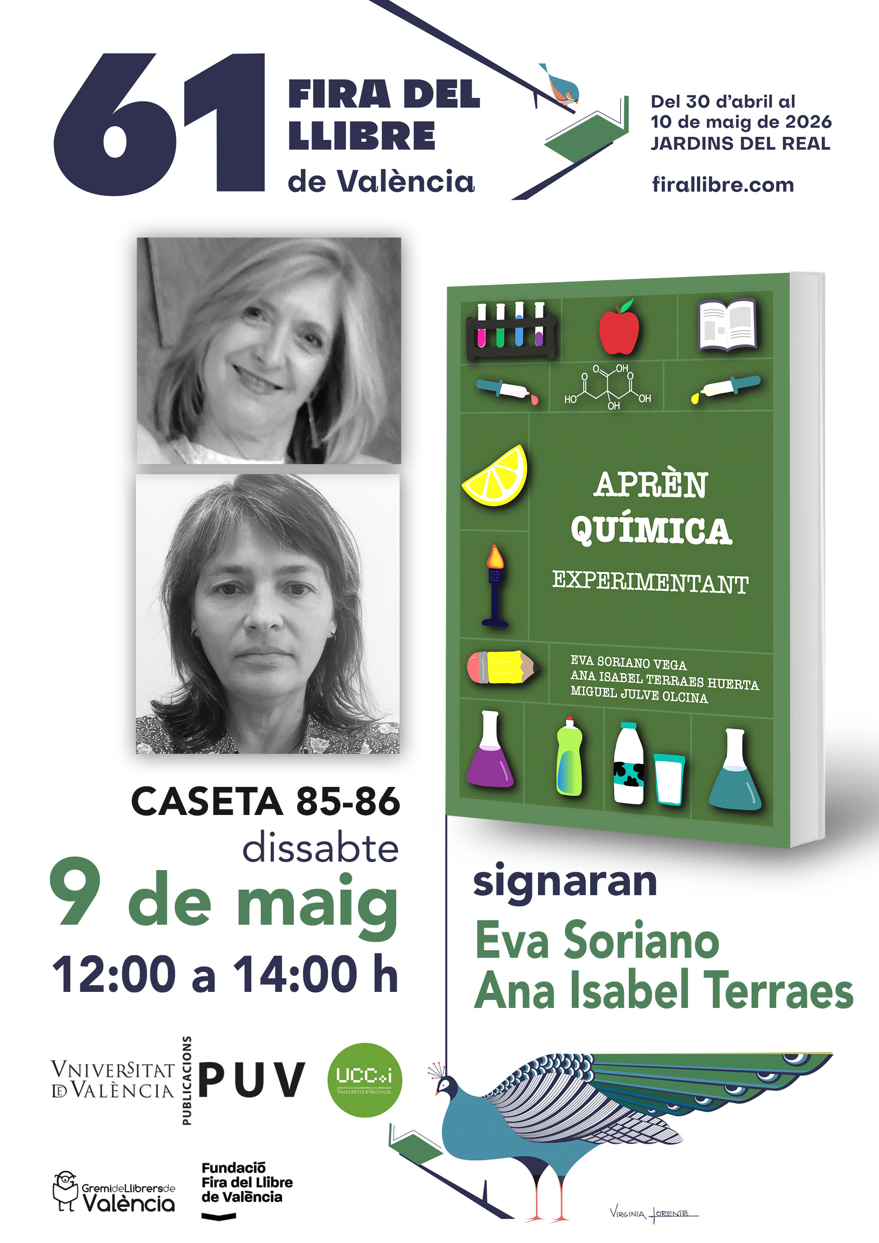 Signatura del llibre "Aprèn química experimentant" a la 61a Fira del Llibre de València
